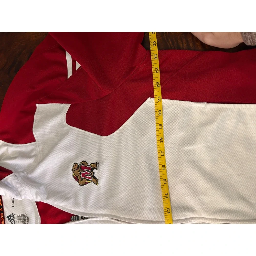 Adidas Men XL Morningside Mustangs Climalite Track Jacket Red White Full Zip